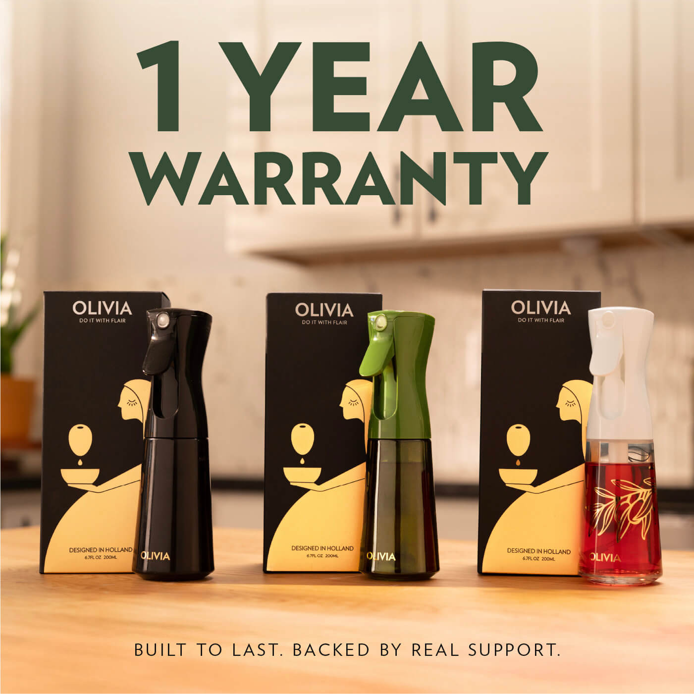 Olivia Signature Oil Sprayer Black 200ml