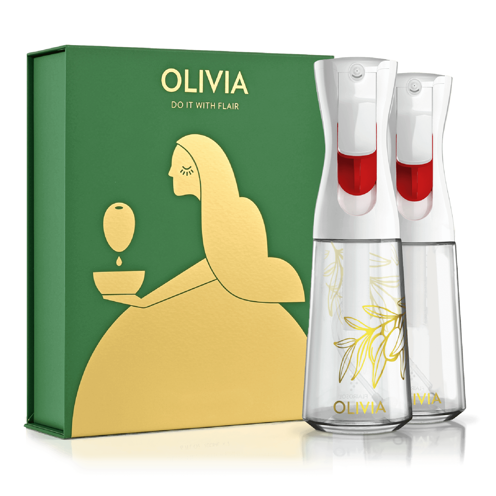 Olivia Signature Oil Sprayer White Two Pack 200ml