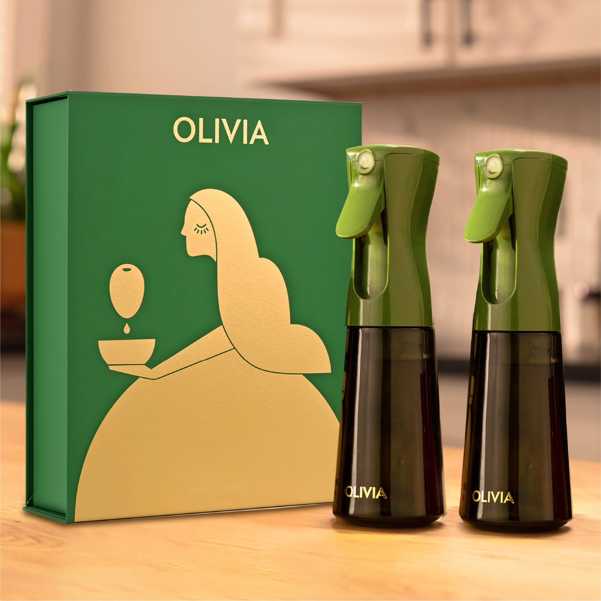 Olivia Signature Oil Sprayer Green Two Pack 200ml