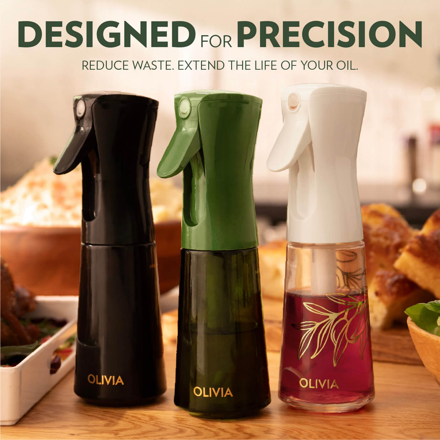 Olivia Signature Oil Sprayer White Two Pack 200ml